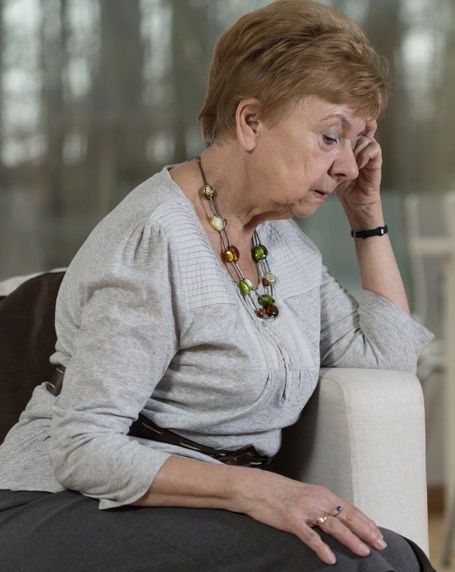 An Elderly Woman Thinking Deeply